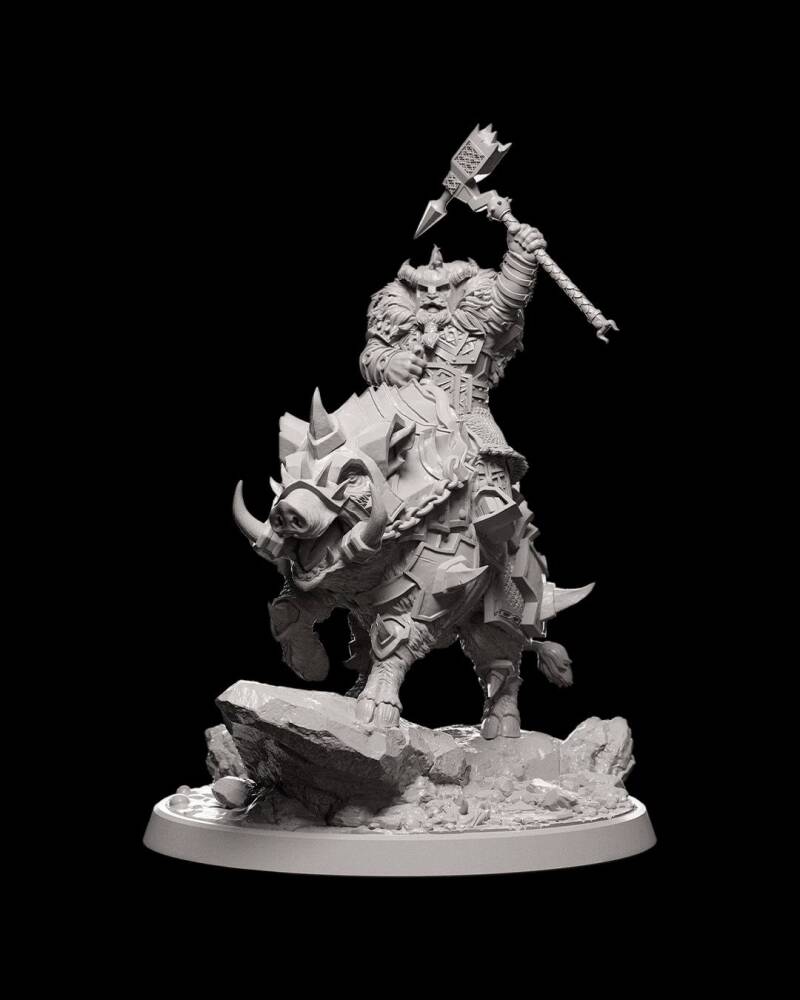Dwarven Rider – Échelle 32 mm