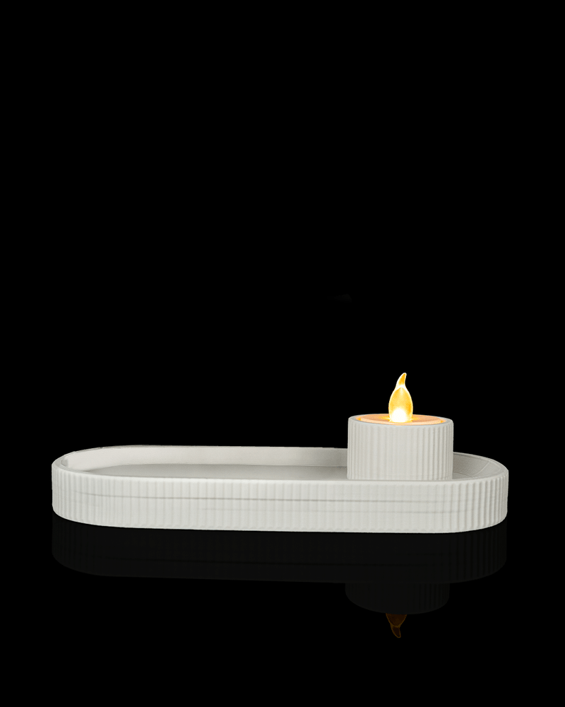 Elongated Tray — Plateau allongé avec porte-bougie LED