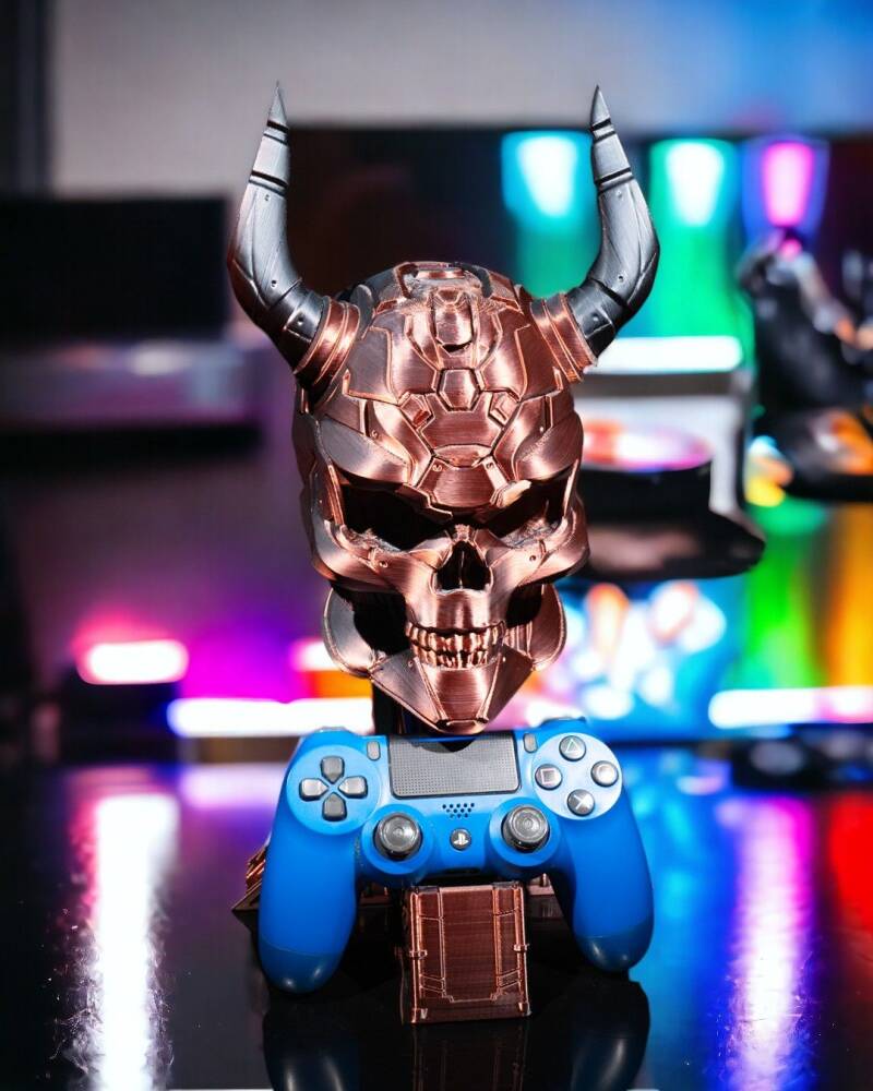 Sci-Fi Skull controller and headphone holder