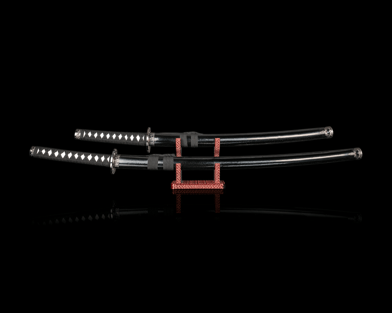 Textured Rack — Support pour deux katanas