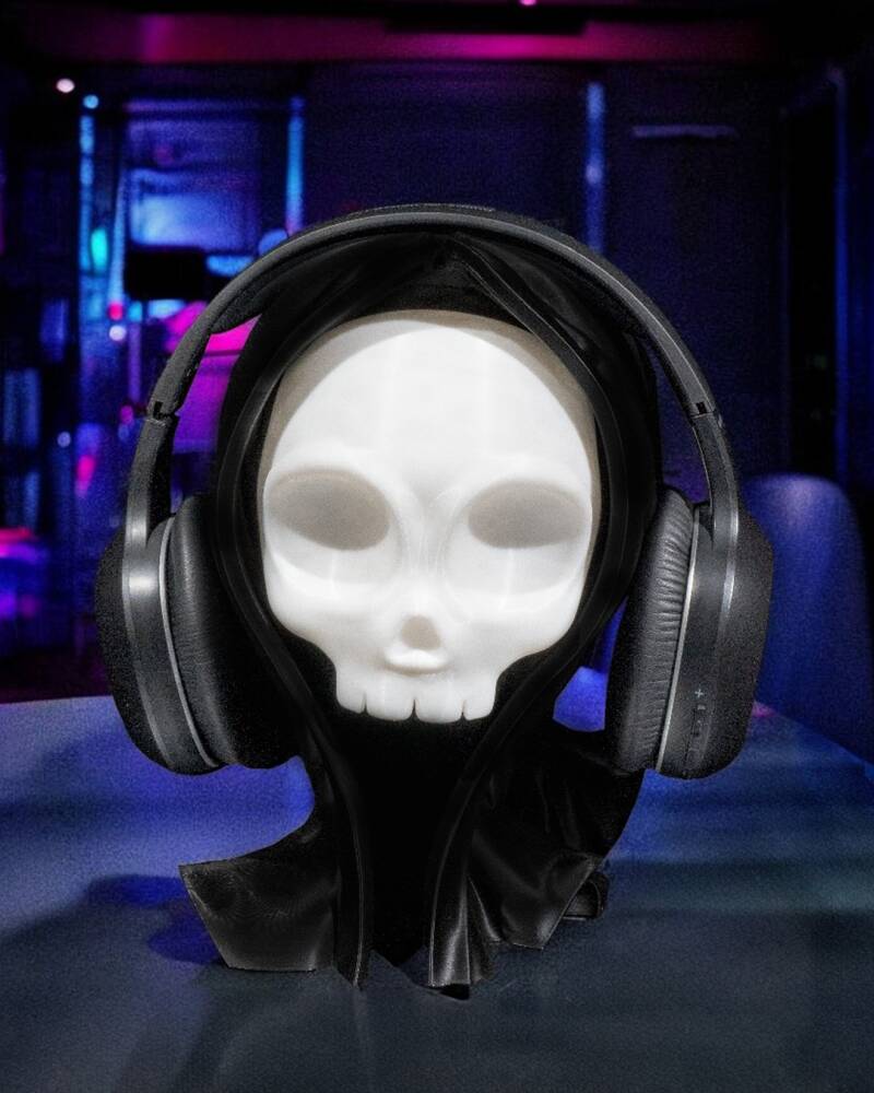 Grinning Reaper headphone holder