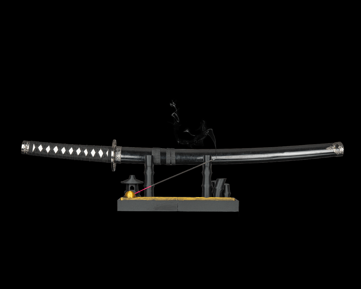 Blade Altar — support katana avec espace pour encens, vue 1