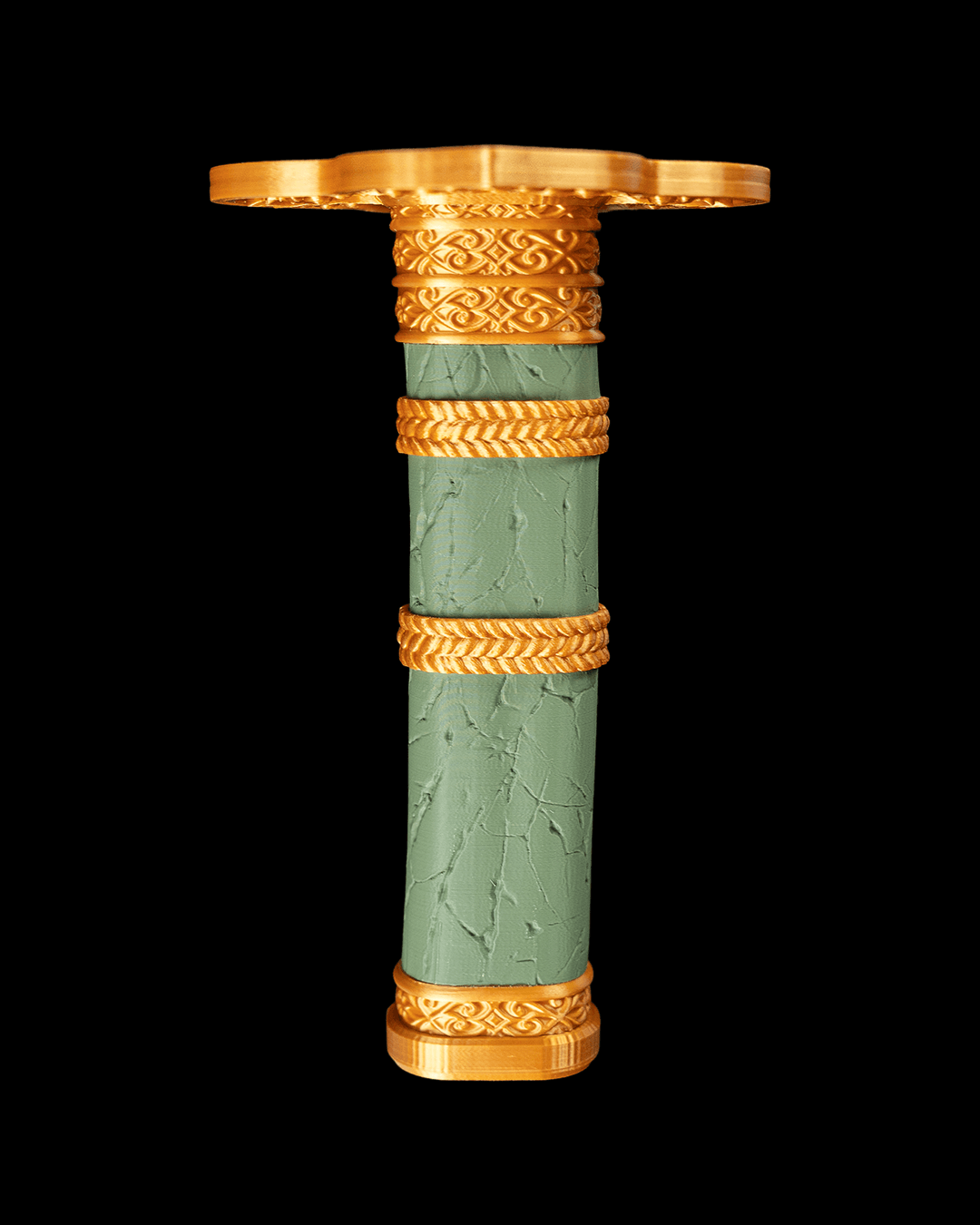 Dark Blade Katana — détail de la poignée verte et dorée