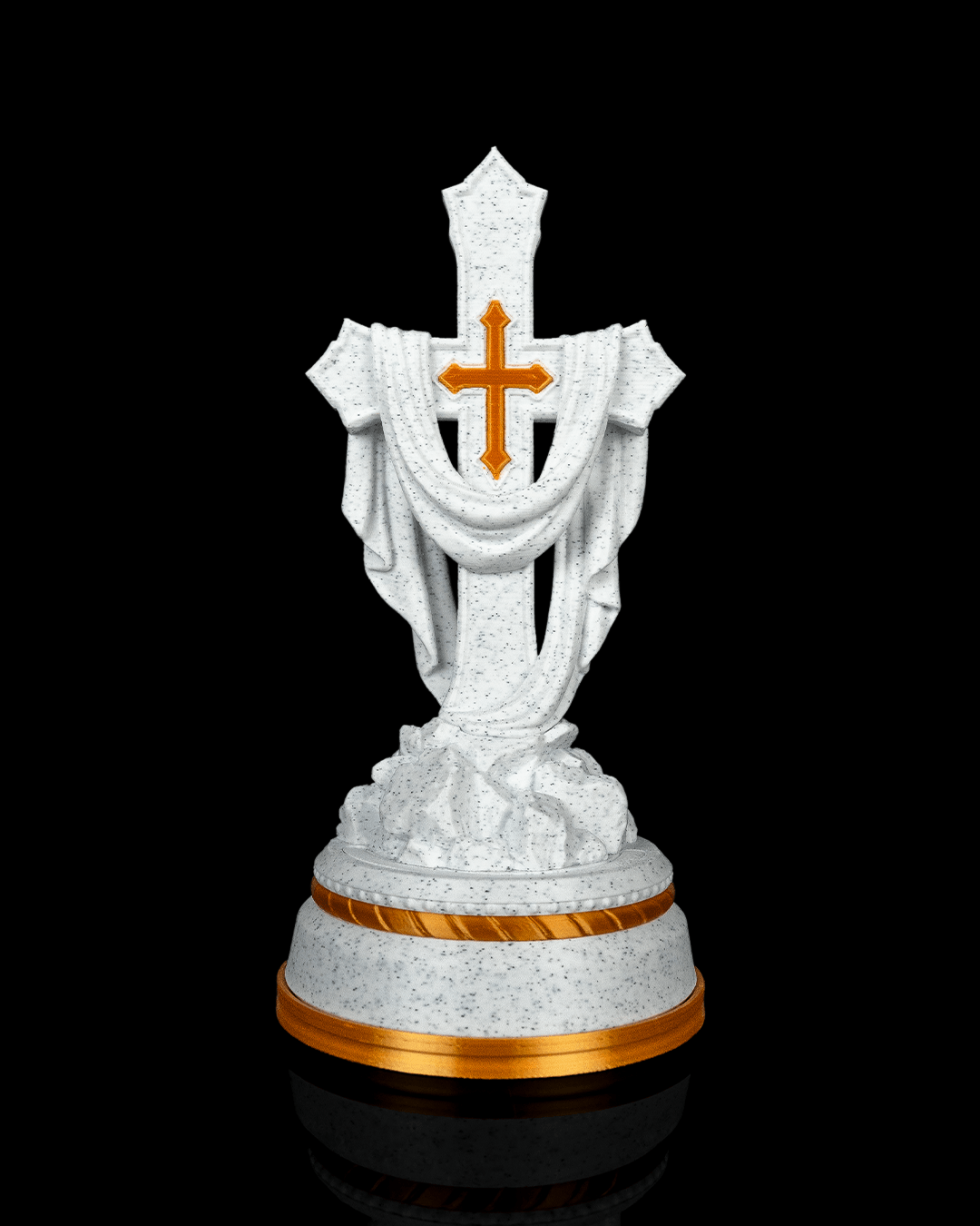 Draped Cross — Croix drapée, vue de face