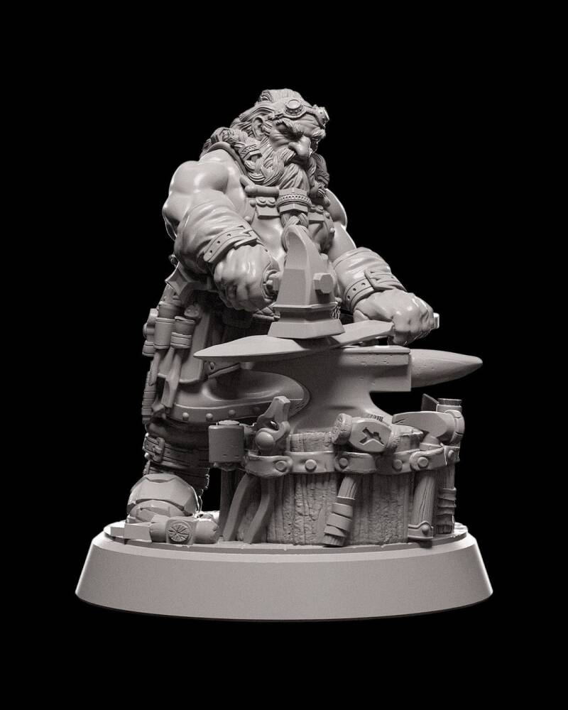 Dwarven Blacksmith – Échelle 32 mm — GBS3D