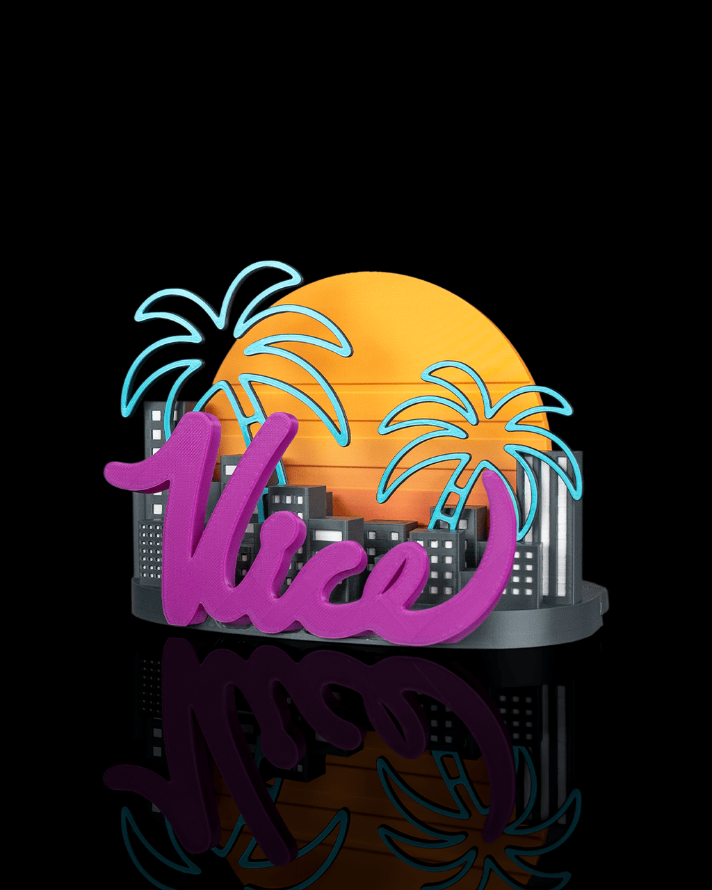 Neon Cityscape — socle PS5, vue 5