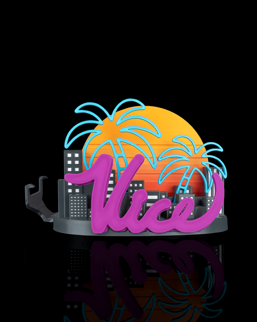 Neon Cityscape — socle PS5, vue 6