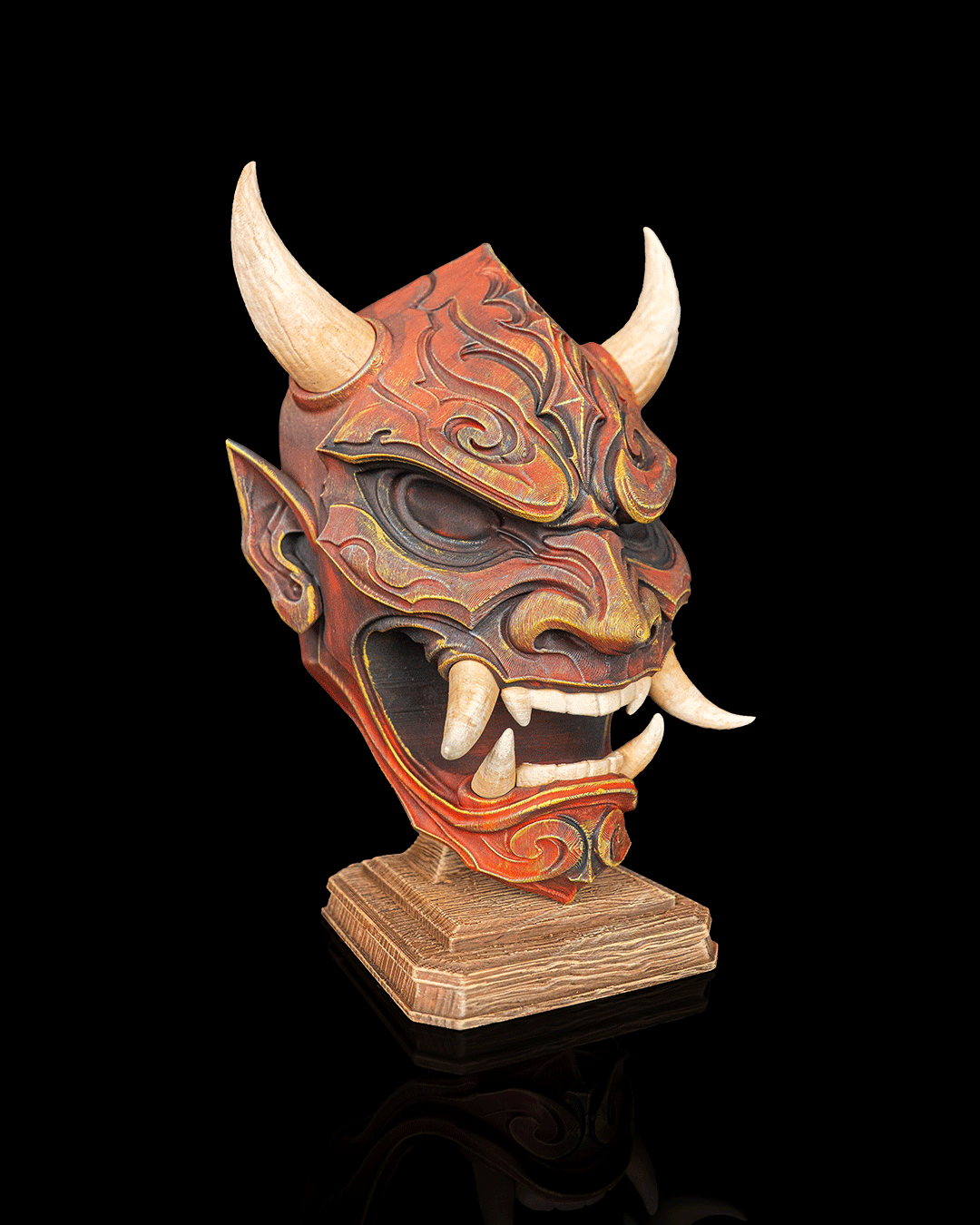 Oni Mask — présentation peinte illustrative, non fournie
