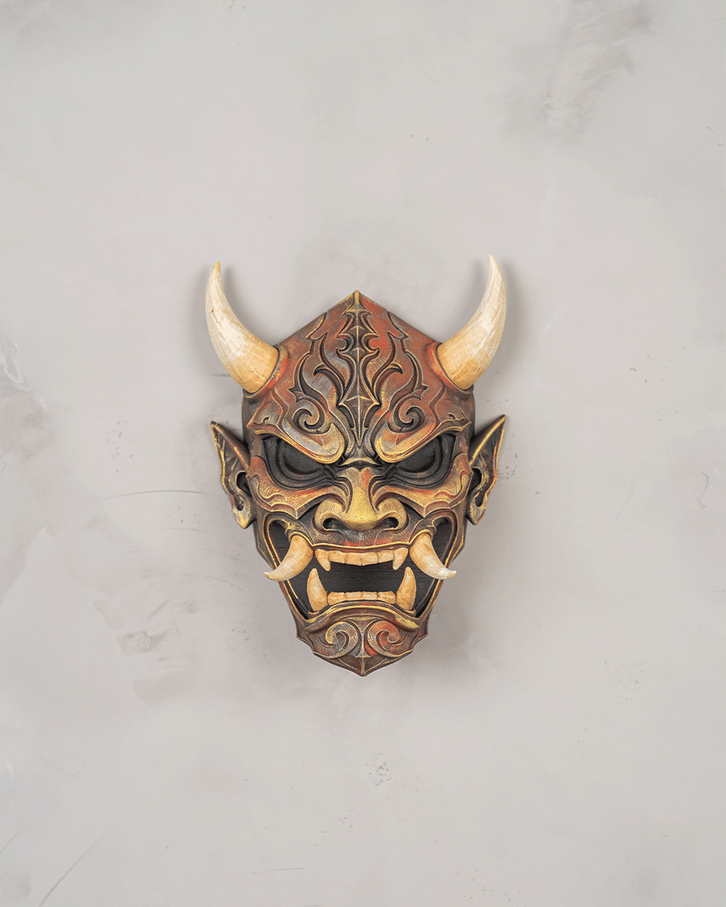 Oni Mask — présentation peinte illustrative, non fournie