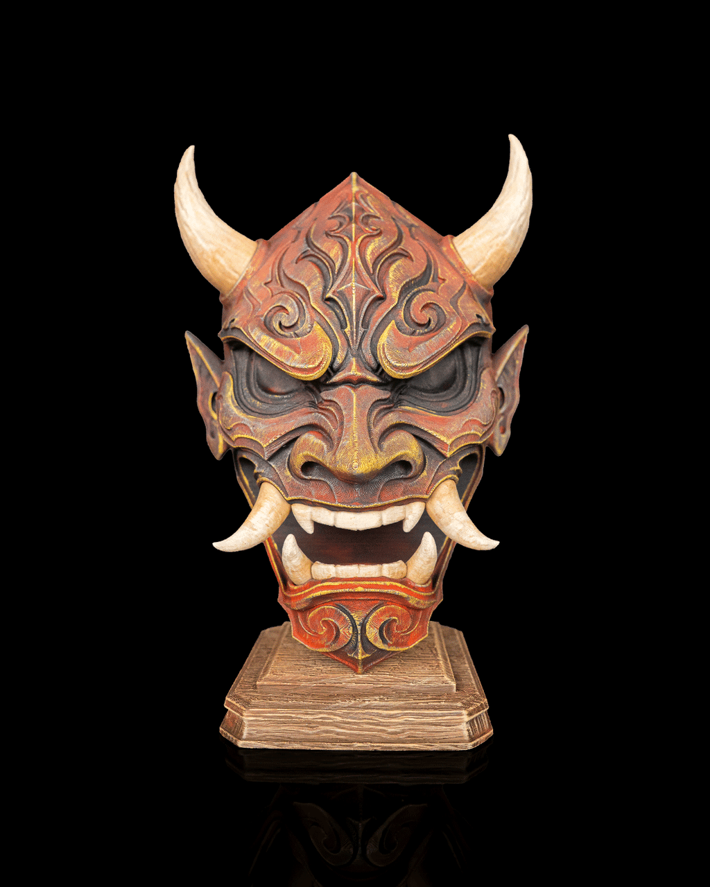 Oni Mask — présentation peinte illustrative, non fournie