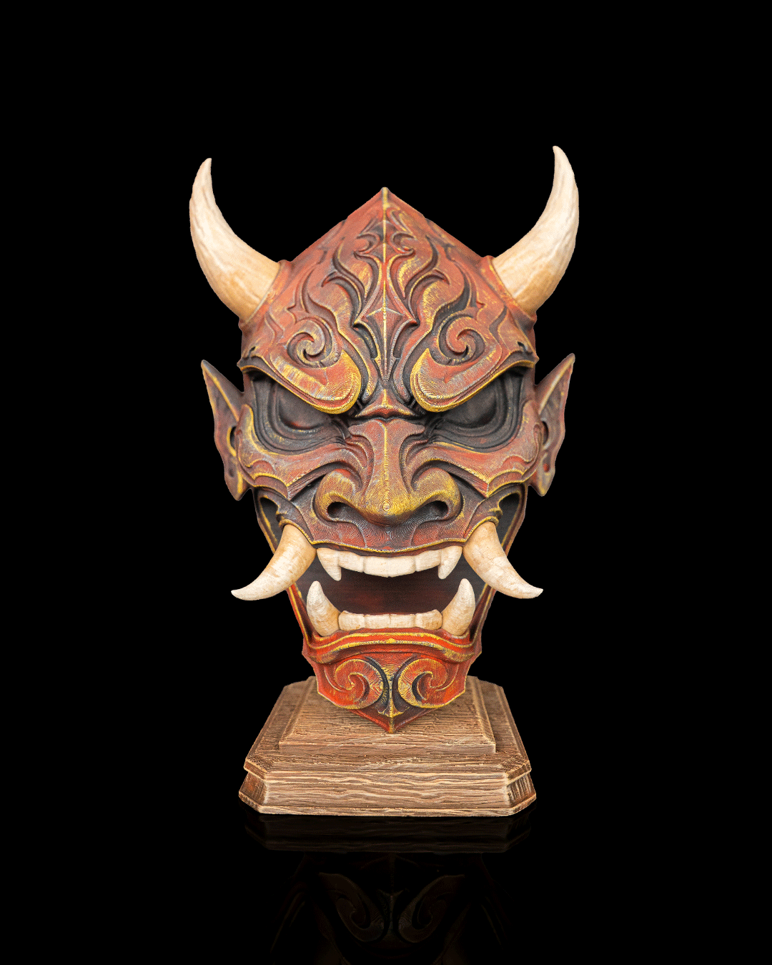 Oni Mask — présentation peinte illustrative, non fournie